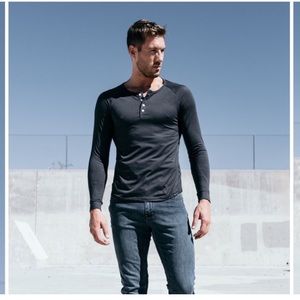 Barbell Apparel Scout Henley Long Sleeve Shirt Mens XL Grey